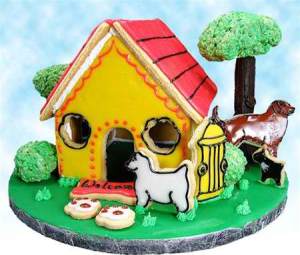3-D Doghouse Cookie Scene
